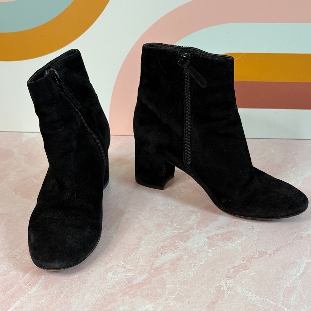 J. Crew Black Suede Ankle Boots
